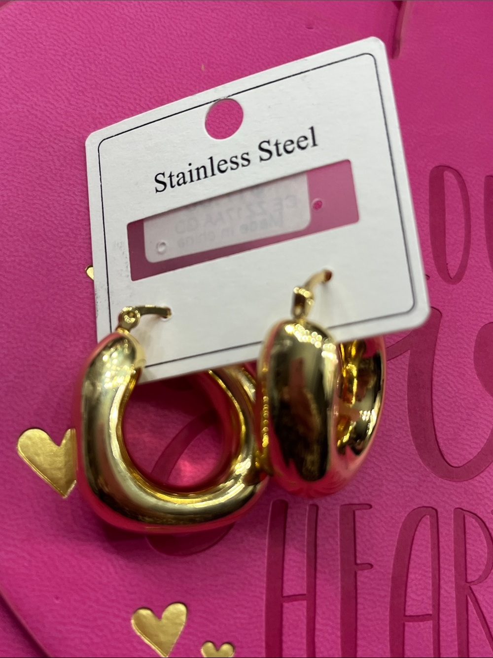 Bold Gold Stainless Steel Hoop Earrings for Women